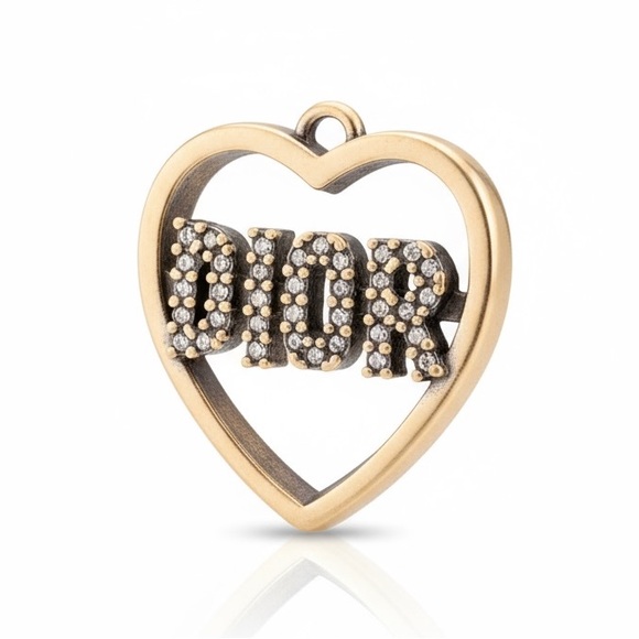 DIOR Gold Heart Pendant for Necklace Jewelry - Picture 7 of 10